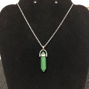 Green Stone Pendant Necklace